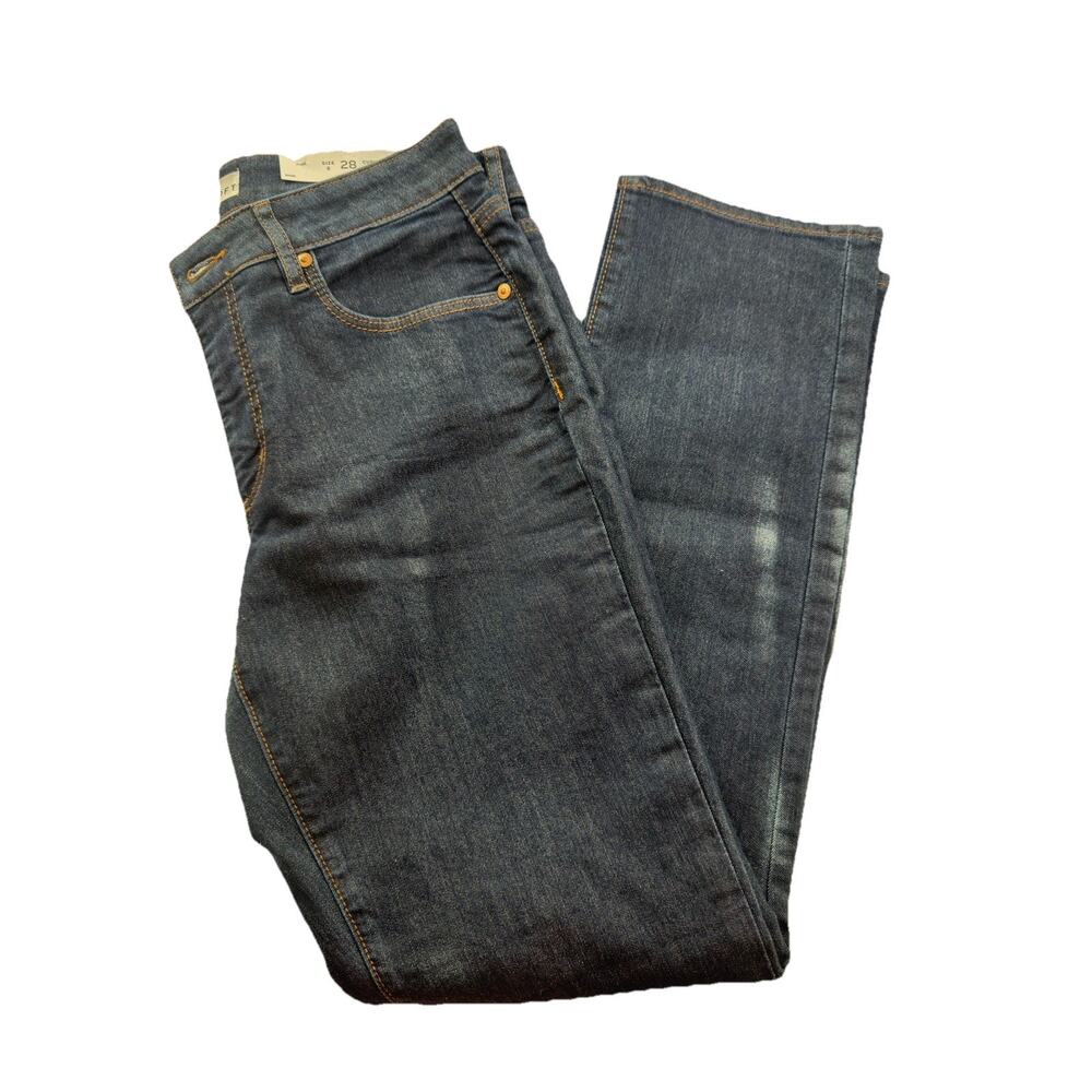 LOFT Jeans Womens 6 28 Blue Modern Straight Dark Wash Stretch Denim Classic